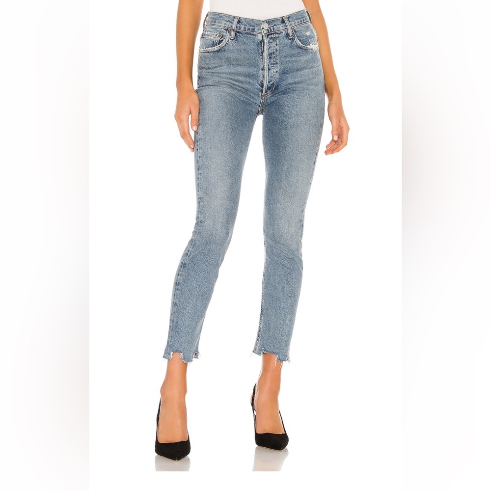 Agolde Nico High Rise Slim Jeans in Rooted